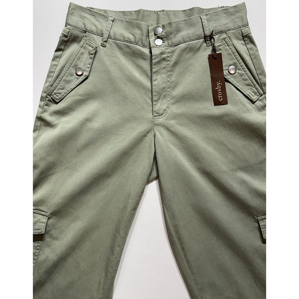 Crosby NWT Women's Soft Olive Crop‎ Length Refined Utility Cargo Pants, Size 6